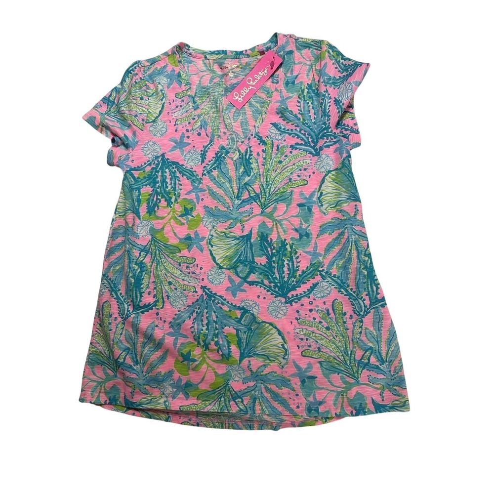 Lilly Pulitzer Etta V Neck Top MANDEVILLA BABY Size Medium NEW